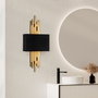 Opviq Axıs - 15114 Lámpara de Pared de Metal y Tela Dorado y Negro
